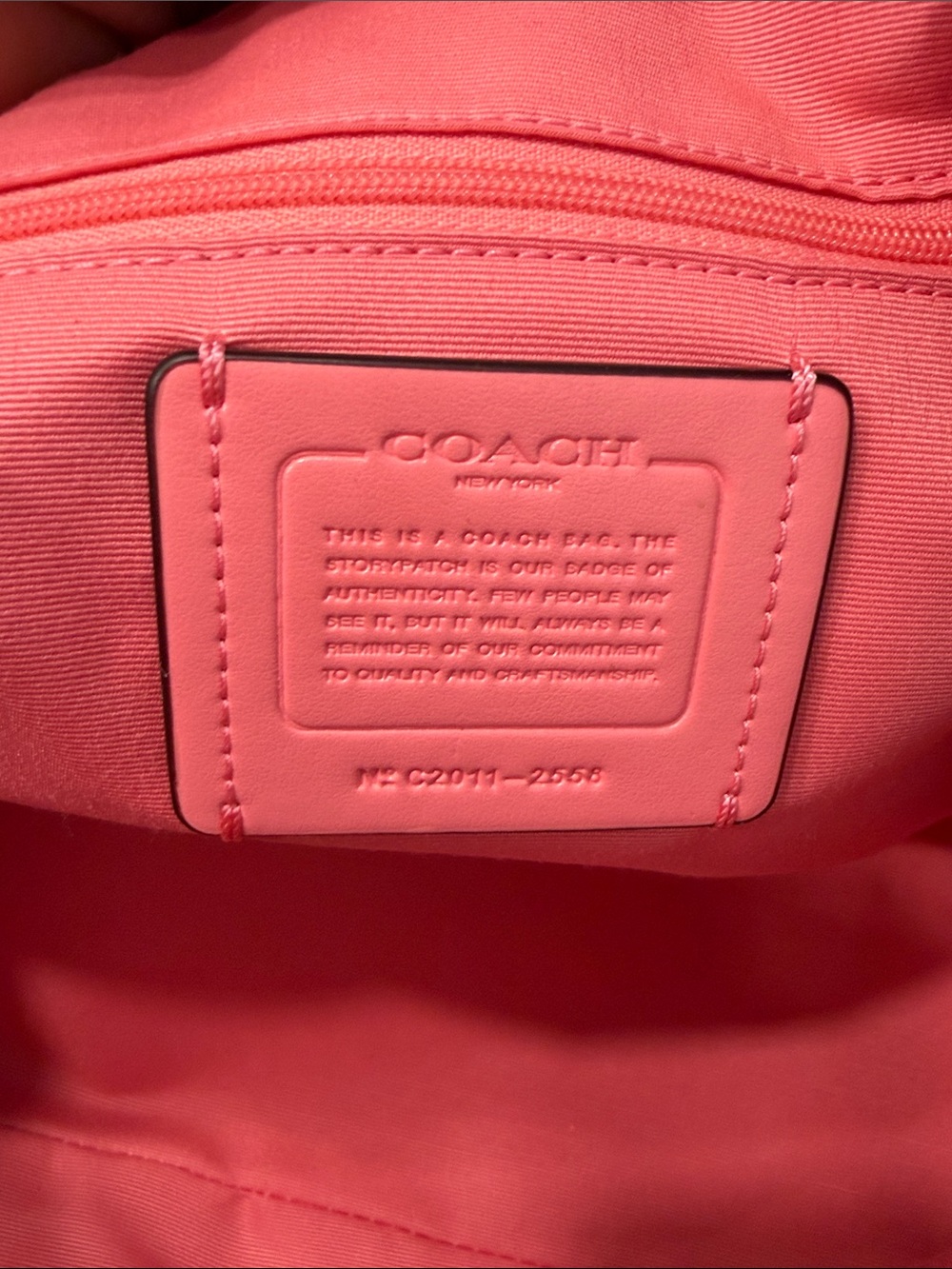 Coach Signature Katy Satchel in Brown with Pink Lemonade Trim - Picture 6 of 7